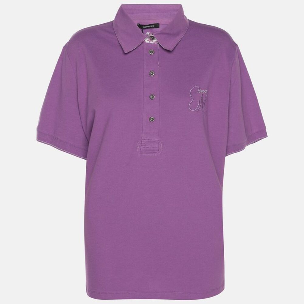 Elena Miro Purple Jersey Polo T-Shirt Xl